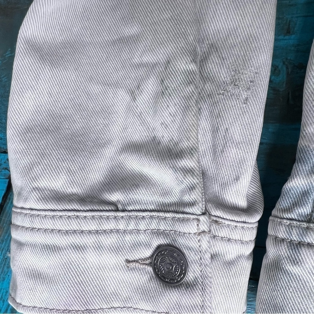 Free People Baja Jacket Distressed Cropped Size 12 Trucker Jacket Southwestern - Picture 13 of 16